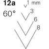 Pfeil - Spoon bent V-parting tool 60  - 12a - 1 mm