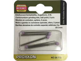 Proxxon - Carborundum grinding bits - Ball point - Shank O2 35 mm - 8 mm  5pc 